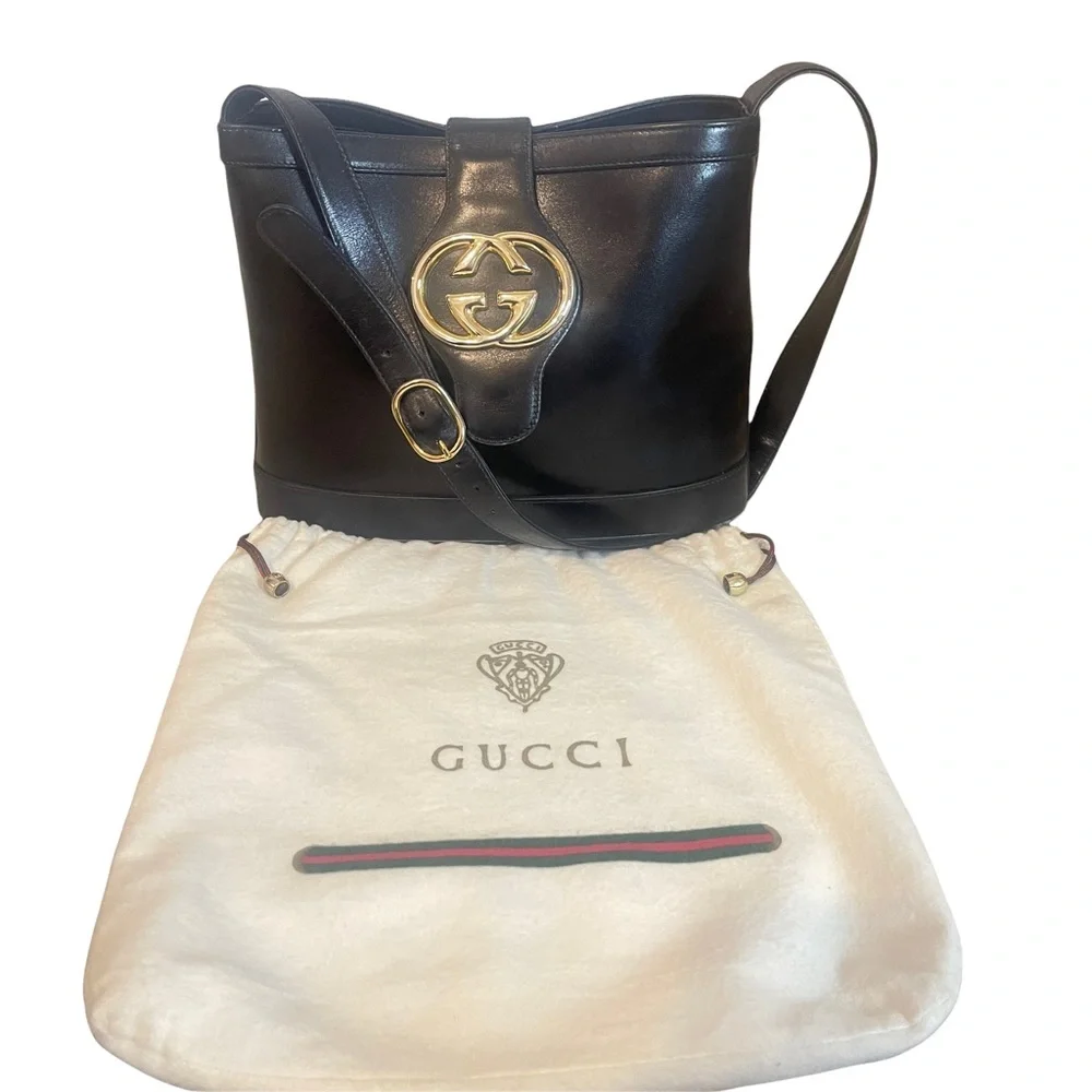 Vintage Gucci Monogrammed Bucket Bag - Picture 1 of 13